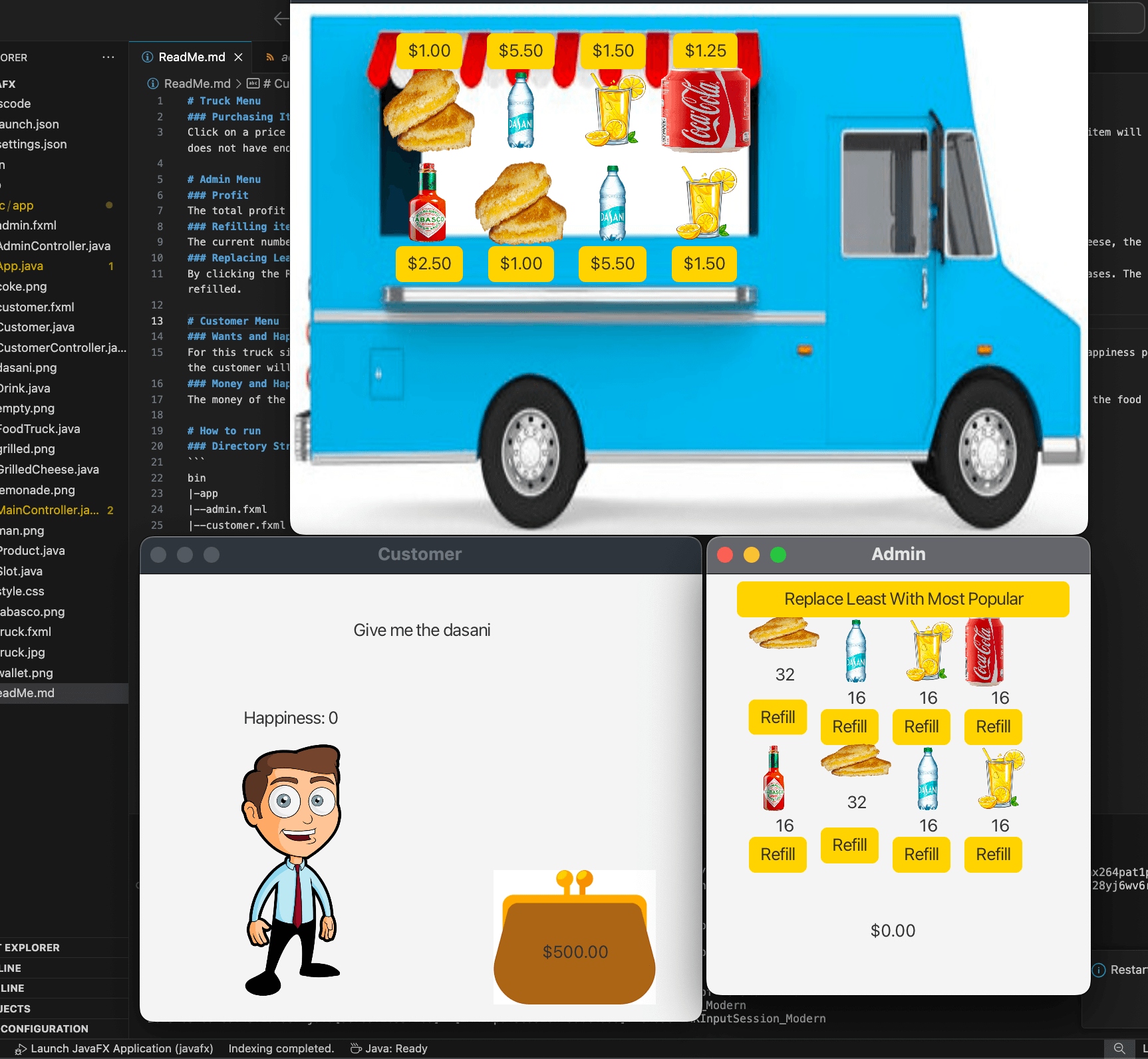 JavaFX Grilled Cheese Truck