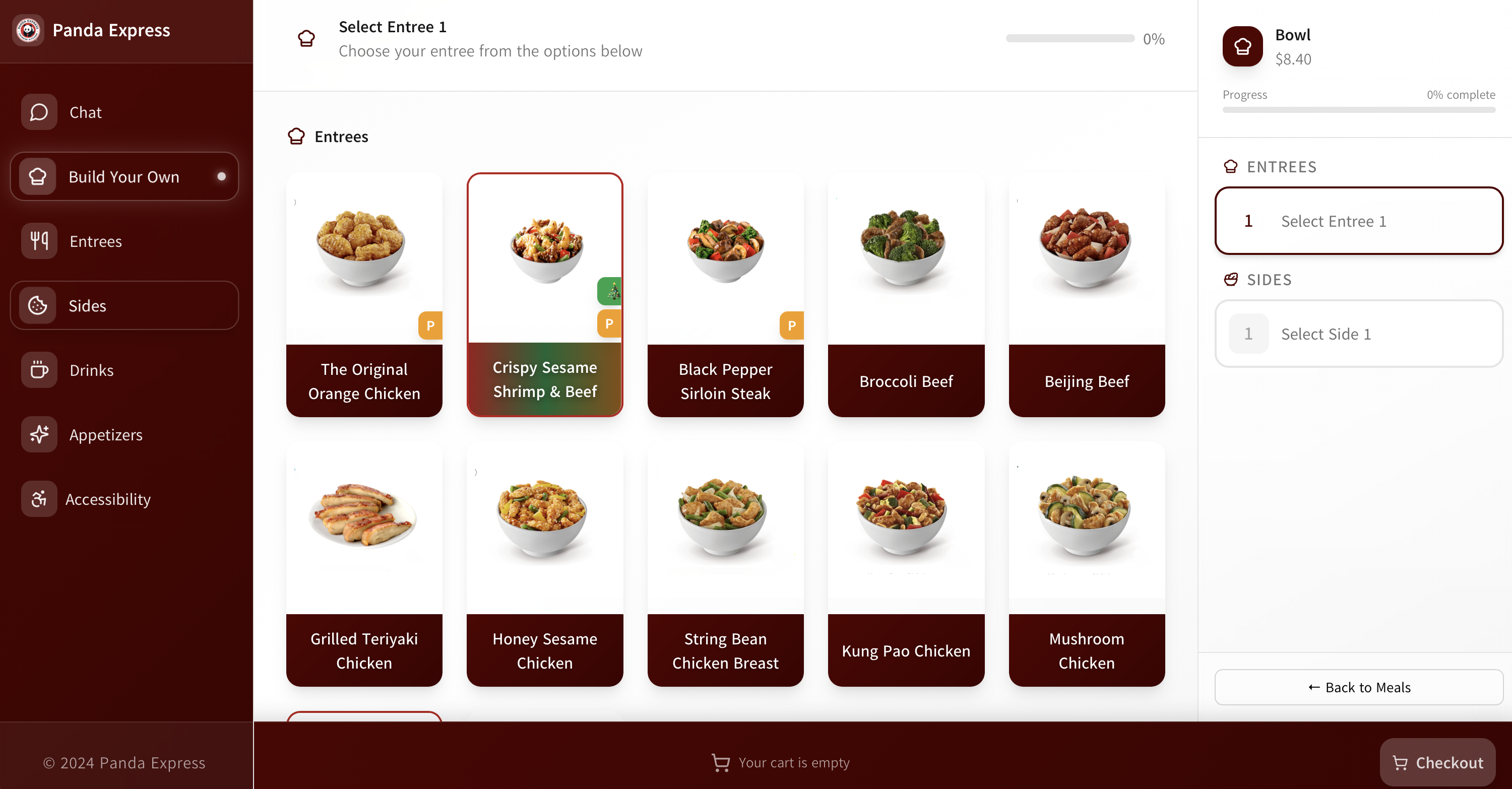 Build Your Own Menu Interface